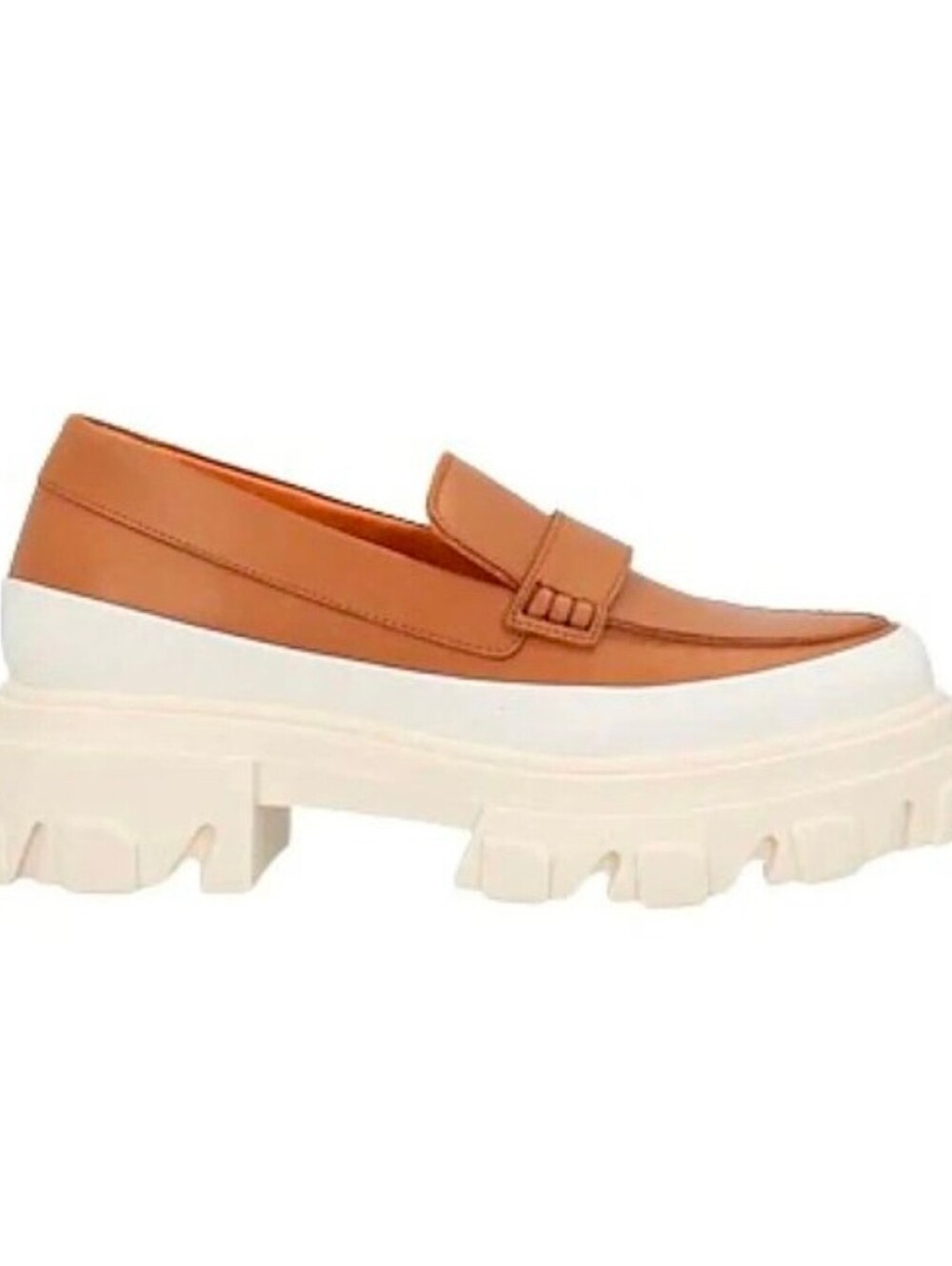 GANNI Chunky Leather Loafers in Tan Size EU 38 (US8)